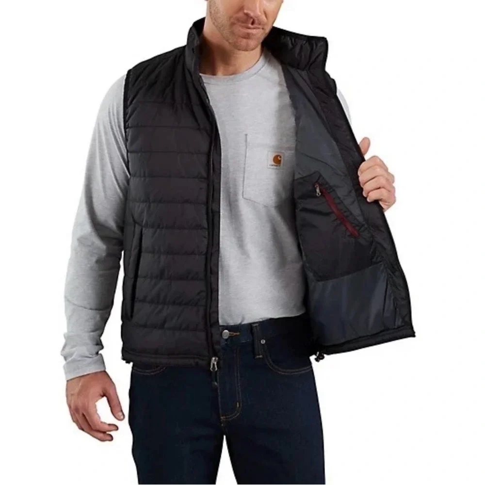 New Carhartt Rain Defender Insulated Vest Black XXL Relaxed Fit Cordura Workwear - Picture 2 of 9